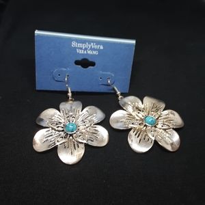 Simply Vera Vera Wang silver tone flower earrings